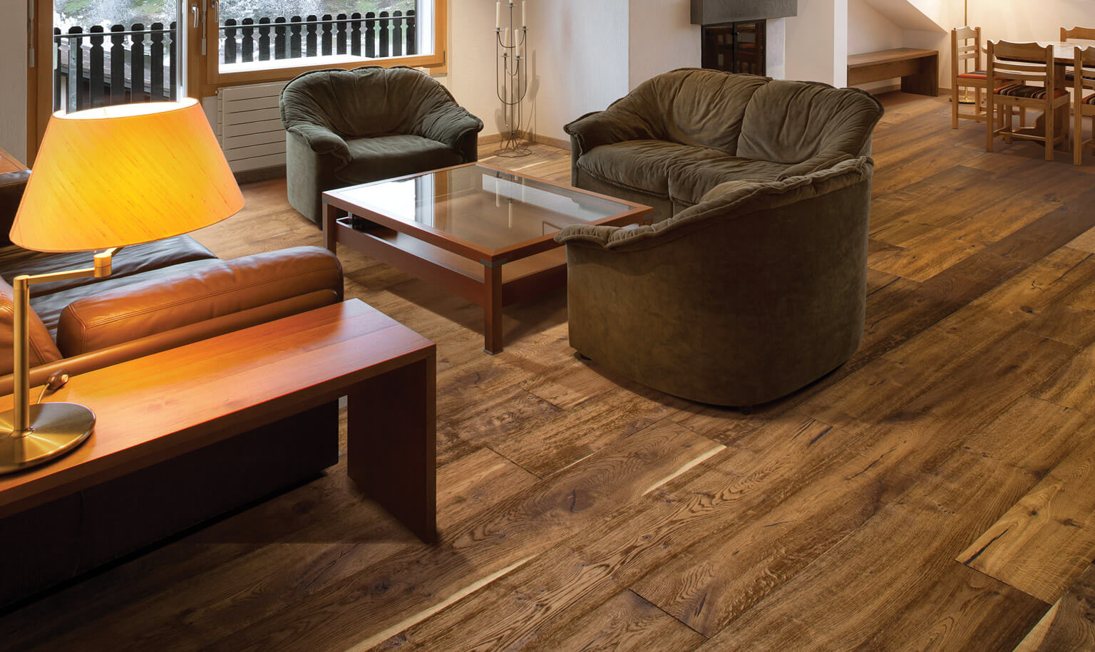 Bright modern living room with hardwood flooring
